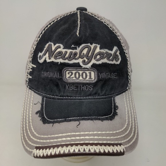 KB Ethos Men's Slideback Hat Gray Size OS Distressed 100% Cotton - Picture 2 of 7